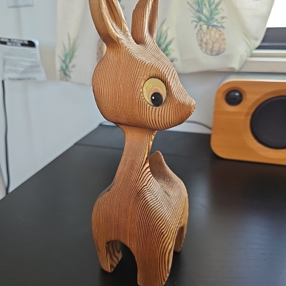 Vintage Tiki Deer Fig MCM Witco Style Lounge Art Decor Danish Modern Accent 9” - Picture 12 of 15